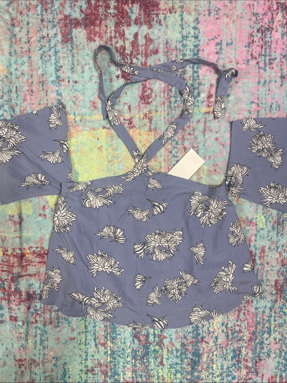 Tobi Lavender Blue Floral Tie-Back Camisole